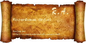 Rozenbaum Antal névjegykártya